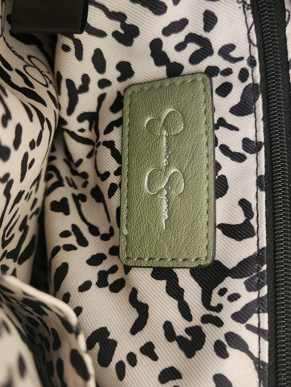 Jessica Simpson Olive Green Studded Wristlet Clutch